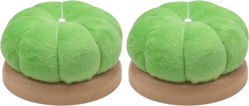 Uxney Pin Cushion,Wooden Sewing Pin Cushion Pincushion Needle Cushion for Sewing Quilting Needlework DIY Crafts(Green,2 PCS) - Image 1